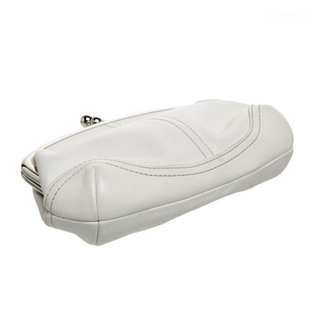 Vtg Coach Soho Kisslock Wristlet Clutch White Timeless Classic Minimalist - Picture 5 of 12